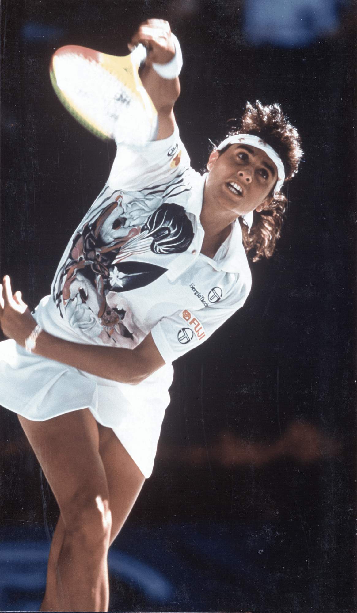 Gabriela Sabatini (Argentine) action shot from the 1980s. 