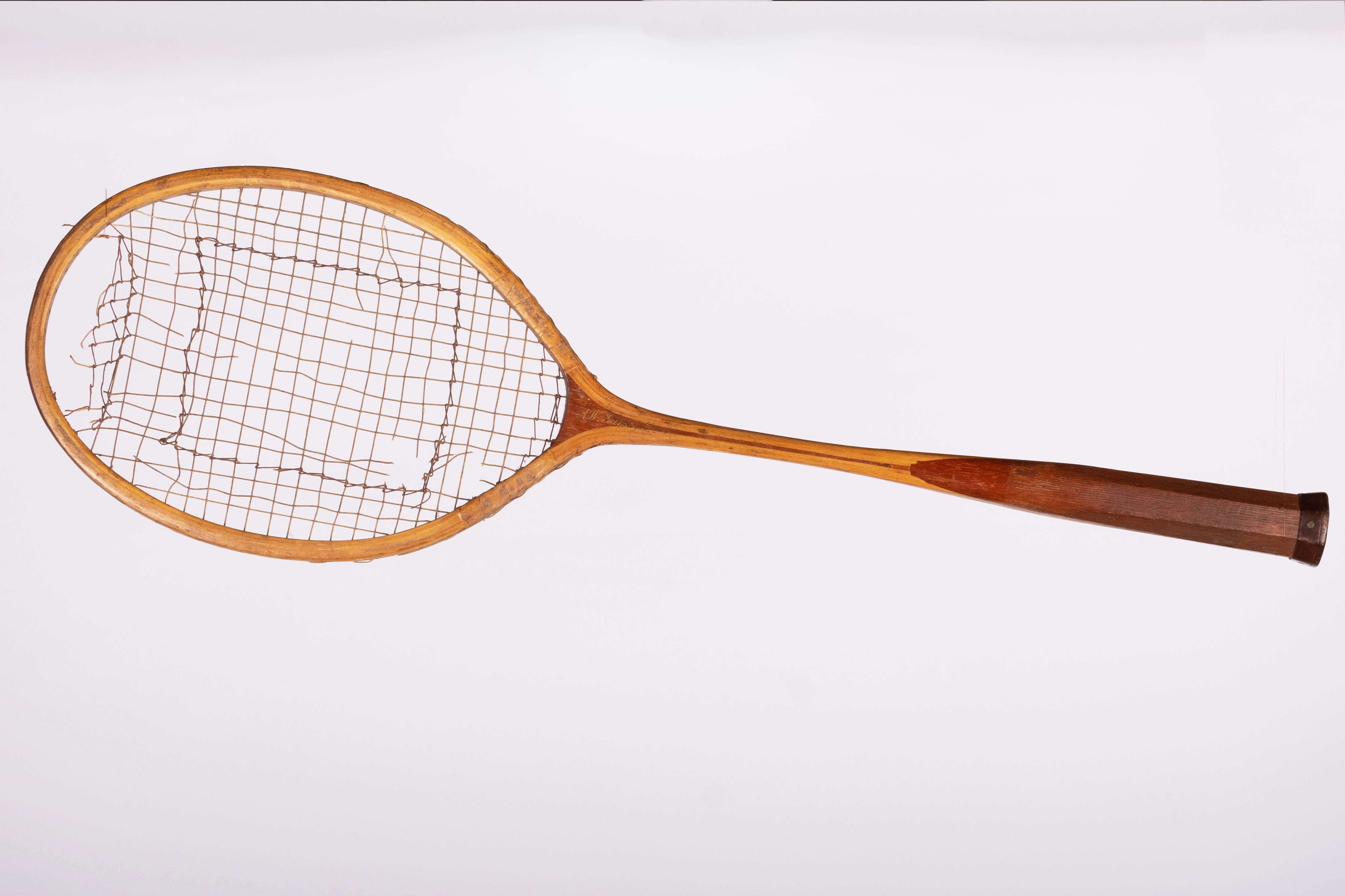 AW Gamage of London Squash Racket in Press