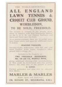 Advert for AELTC Grounds to be sold